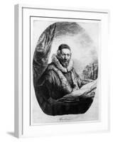 Jan Uytenbogaert, Preacher of the Remonstrants, 1635 (Etching)-Rembrandt van Rijn-Framed Giclee Print