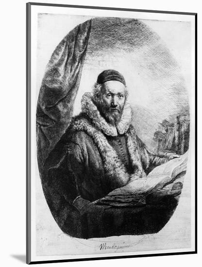 Jan Uytenbogaert, Preacher of the Remonstrants, 1635 (Etching)-Rembrandt van Rijn-Mounted Giclee Print