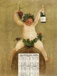 Promotional Calendar for Pfungst Freres Champagne, Illustrating Bacchus Seated on a Barrel-Jan van Beers-Giclee Print