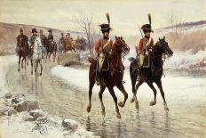 Napoleon's Troops Retreating from Moscow, 1888-89-Jan Van Chelminski-Stretched Canvas
