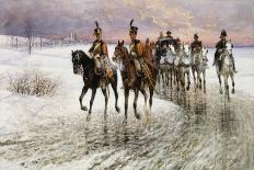 A Lancer of Napoleon's Polish Guards on Winter Patrol-Jan Van Chelminski-Framed Giclee Print