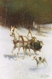 A Lancer of Napoleon's Polish Guards on Winter Patrol-Jan Van Chelminski-Framed Giclee Print