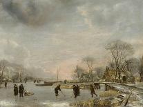 Winter Landscape with Kolf Players, 1653 (Oil on Canvas)-Jan Van De Capelle Or Cappelle-Giclee Print