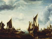 Home Fleet Saluting the State Barge-Jan Van De Cappelle-Stretched Canvas