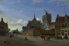 Dam Square with Nieuwe Kerk (New Church) and Koninklijk Paleis (Royal Palace)-Jan Van Der Heyden-Framed Giclee Print