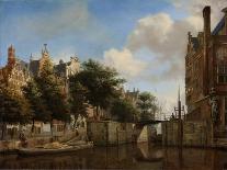 Dam Square with Nieuwe Kerk (New Church) and Koninklijk Paleis (Royal Palace)-Jan Van Der Heyden-Framed Giclee Print