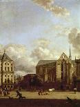 Dam Square with Nieuwe Kerk (New Church) and Koninklijk Paleis (Royal Palace)-Jan Van Der Heyden-Framed Giclee Print