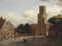 Le Rhin à Emmerich (Allemagne) avec l'église Saint-Martin-Jan Van Der Heyden-Giclee Print