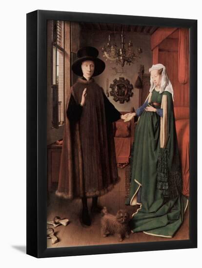 Jan van Eyck (Arnolfini Wedding, Wedding Picture of Giovanni Arnolfini and his wife Giovanna Cenami-null-Framed Poster