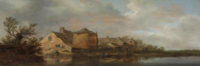 River Scene with an Inn. Dutch Style Landscape Painting-Jan Van Goyen-Giclee Print