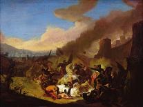 Scene of a Battle (Oil on Canvas)-Jan van Huchtenburgh-Framed Giclee Print