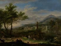 Arcadian Landscape with a Ceremonial Sacrifice-Jan van Huysum-Art Print