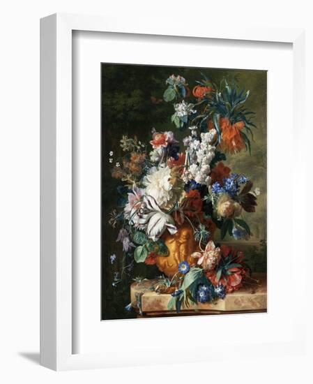 Jan van Huysum, Bouquet of Flowers in an Urn-Dutch Florals-Framed Art Print