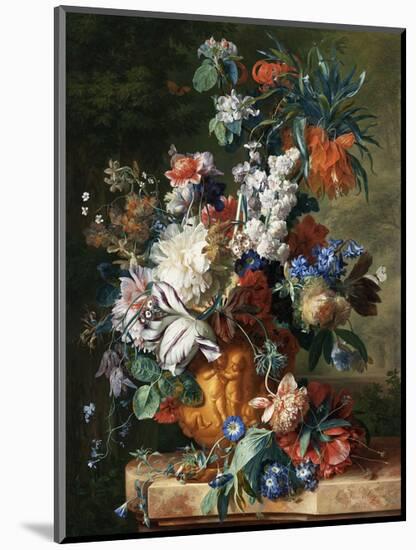 Jan van Huysum, Bouquet of Flowers in an Urn-Dutch Florals-Mounted Art Print