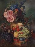 Mixed Flowers and Pineapples in an Urn with a Bird's Nest and a Cat-Jan van Os-Giclee Print
