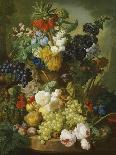 Roses, Poppies, Morning Glory and Other Flowers in a Vase with a Bird's Nest on a Ledge-Jan van Os-Giclee Print