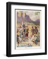 Jan Van Riebeeck Lands in Table Bay Where He Founds Cape Town-G.s. Smithard-Framed Art Print