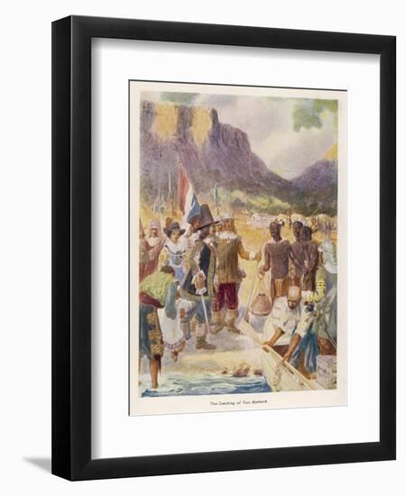 Jan Van Riebeeck Lands in Table Bay Where He Founds Cape Town-G.s. Smithard-Framed Art Print