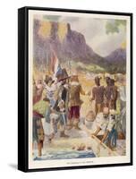 Jan Van Riebeeck Lands in Table Bay Where He Founds Cape Town-G.s. Smithard-Framed Stretched Canvas