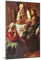 Jan Vermeer van Delft (Christ with Mary and Martha) Art Poster Print-null-Mounted Poster