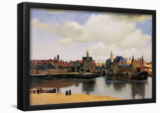 Jan Vermeer van Delft (View of Delft) Art Poster Print-null-Framed Poster