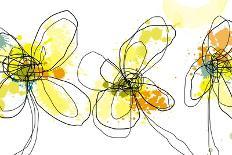 Three Yellow Flowers-Jan Weiss-Art Print