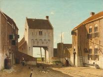 A Street in the Old Part of Batavia, Street and Leaning Against the Walls, Some Natives-Jan Weissenbruch-Framed Art Print