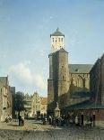 A Town Gate in Leerdam, C.1868-70 (Oil on Canvas)-Jan Weissenbruch-Framed Giclee Print