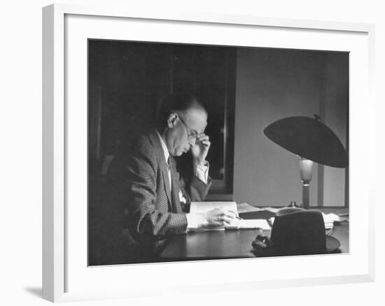Jan Wszelaki Working at Library of Congress-Thomas D^ Mcavoy-Framed Premium Photographic Print