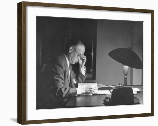 Jan Wszelaki Working at Library of Congress-Thomas D^ Mcavoy-Framed Premium Photographic Print