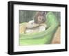 Jane asleep on couch, 1998, (acrylic on paper)-Vincent Alexander Booth-Framed Giclee Print