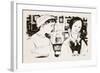 Jane Austen (1775-1817) and Charlotte Bronte (1816-55) - An Imaginary Encounter-George Adamson-Framed Giclee Print