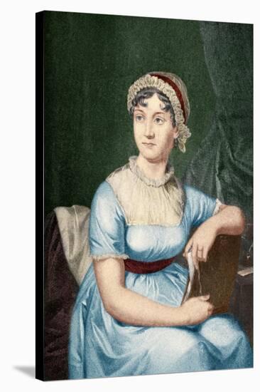 Jane Austen (1775-1817) Illustration from 'Little Journeys to the Homes of Famous Women',…-null-Stretched Canvas