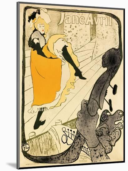 Jane Avril, 1893-Henri de Toulouse-Lautrec-Mounted Art Print