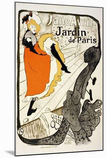 Jane Avril at the Jardin De Paris, 1893-Henri de Toulouse-Lautrec-Mounted Giclee Print