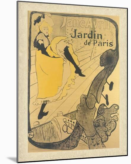 Jane Avril au Jardin de Paris-Henri de Toulouse-Lautrec-Mounted Giclee Print