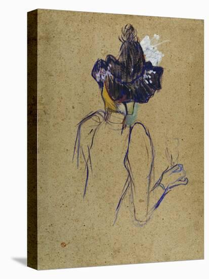 Jane Avril, Back-View, circa 1891-1892-Henri de Toulouse-Lautrec-Stretched Canvas