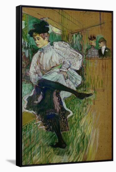 Jane Avril Dancing, 1891-Henri de Toulouse-Lautrec-Framed Stretched Canvas