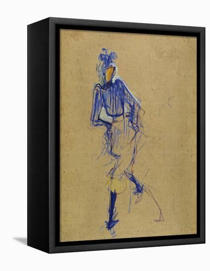 Jane Avril Dancing, circa 1891-1892-Henri de Toulouse-Lautrec-Framed Stretched Canvas