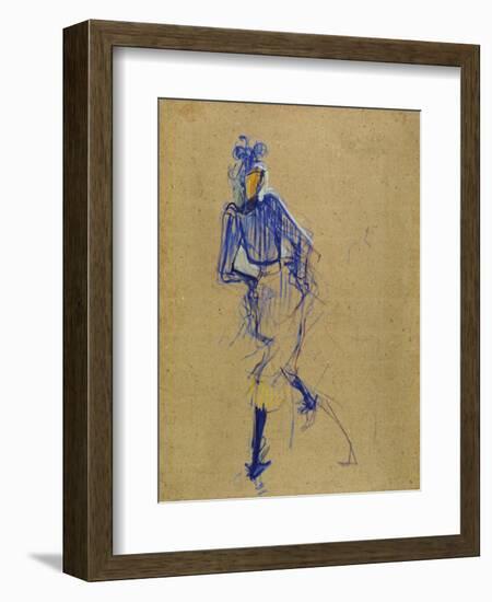 Jane Avril Dancing, circa 1891-1892-Henri de Toulouse-Lautrec-Framed Giclee Print