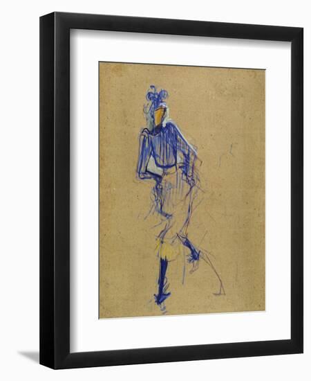 Jane Avril Dancing, circa 1891-1892-Henri de Toulouse-Lautrec-Framed Giclee Print