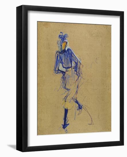 Jane Avril Dancing, circa 1891-1892-Henri de Toulouse-Lautrec-Framed Giclee Print