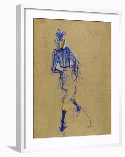 Jane Avril Dancing, circa 1891-1892-Henri de Toulouse-Lautrec-Framed Giclee Print