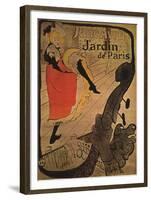 Jane Avril in Jardin de Paris-Henri de Toulouse-Lautrec-Framed Art Print