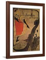 Jane Avril in Jardin de Paris-Henri de Toulouse-Lautrec-Framed Art Print