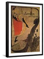 Jane Avril in Jardin de Paris-Henri de Toulouse-Lautrec-Framed Art Print