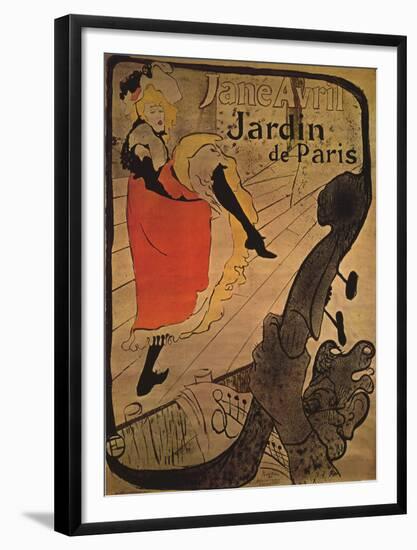 Jane Avril in Jardin de Paris-Henri de Toulouse-Lautrec-Framed Art Print