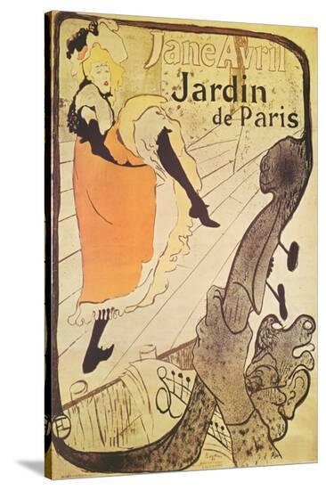 Jane Avril in Jardin de Paris-Henri de Toulouse-Lautrec-Stretched Canvas
