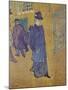 Jane Avril leaves the Moulin Rouge-Henri de Toulouse-Lautrec-Mounted Art Print
