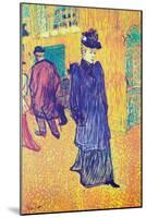 Jane Avril Leaves The Moulin Rouge-Henri de Toulouse-Lautrec-Mounted Art Print